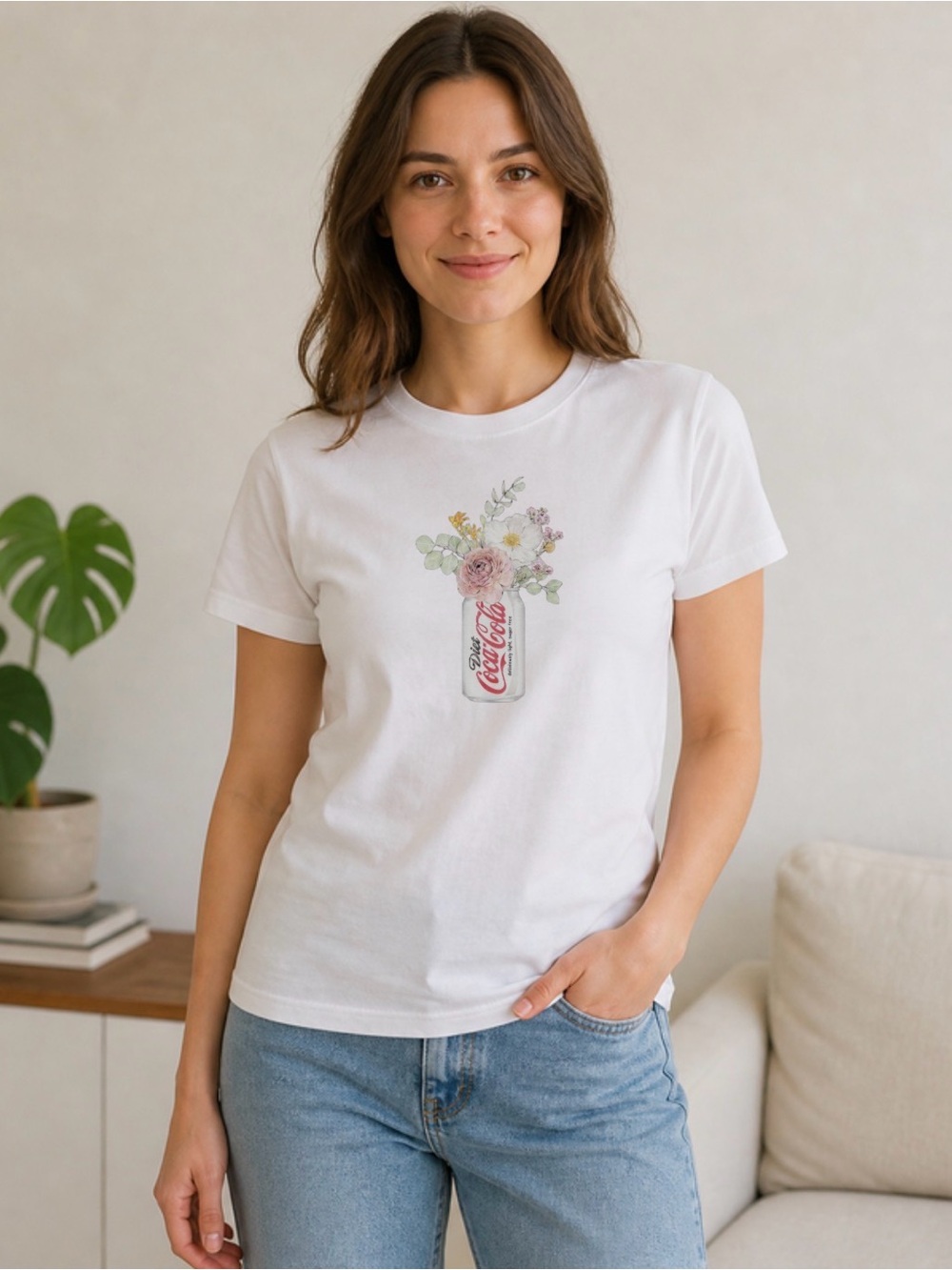 Diet Coke Floral Shirt Aesthetic Soda Lover Graphic Tee